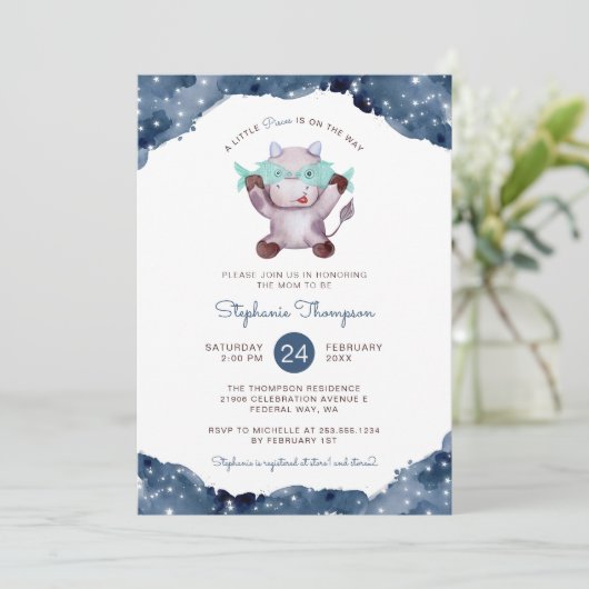 Celestial Vissen Astrologie Teken Baby shower Kaart (Staand voorkant)