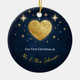 Celestial Vows Personalized Wedding Ornament