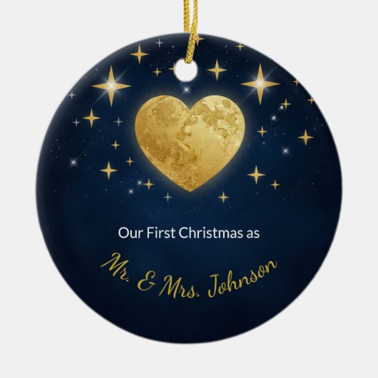 Celestial Vows Personalized Wedding Ornament (Voorkant)