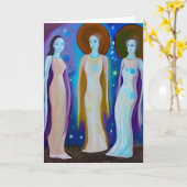 Celestial Vrouwen Abstract Kunstwerk Kaart (Gele Bloem)