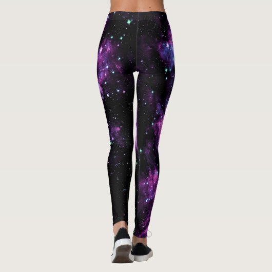 Celestial Vuurwerk Paarse Sparkle Leggings (Achterkant)
