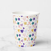 Celestial Watercolor Hearts Papieren Bekers (Rechts)