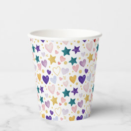 Celestial Watercolor Hearts Papieren Bekers