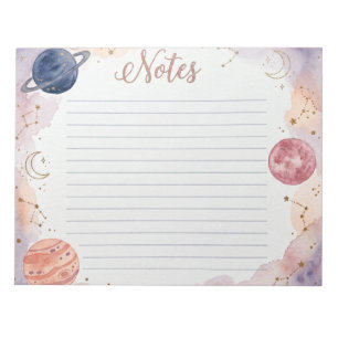 Celestial Watercolor Planets Celestial Notitieblok