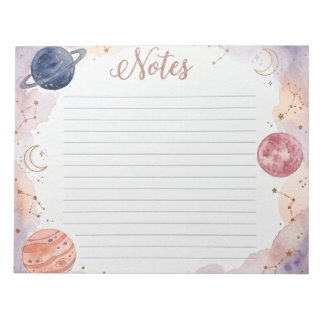 Celestial Watercolor Planets Celestial Notitieblok