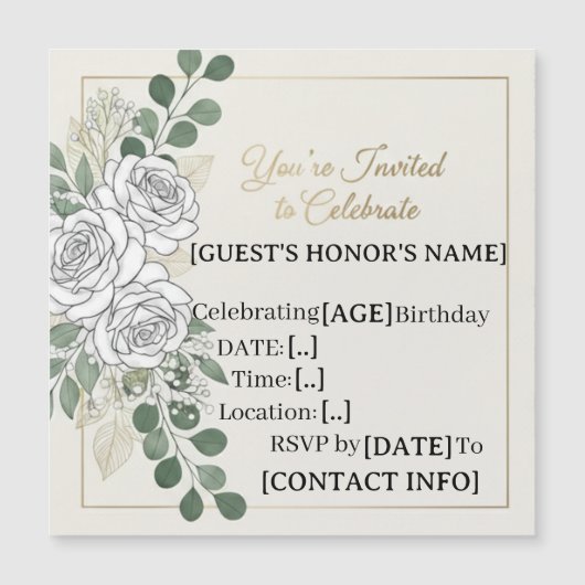 Celestial Waterverf Galaxy verjaardagsuitnodiging Magnetische Uitnodiging (Voorkant)