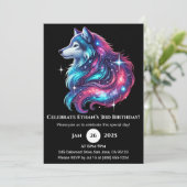 Celestial Wave Wolf verjaardagsuitnodiging Kaart (Staand voorkant)