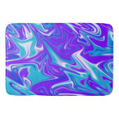 Celestial Waves: het blauw-witte en Paarse marmer Badmat (Voorkant)