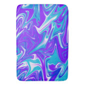 Celestial Waves: het blauw-witte en Paarse marmer Badmat (Voorkant Verticaal)