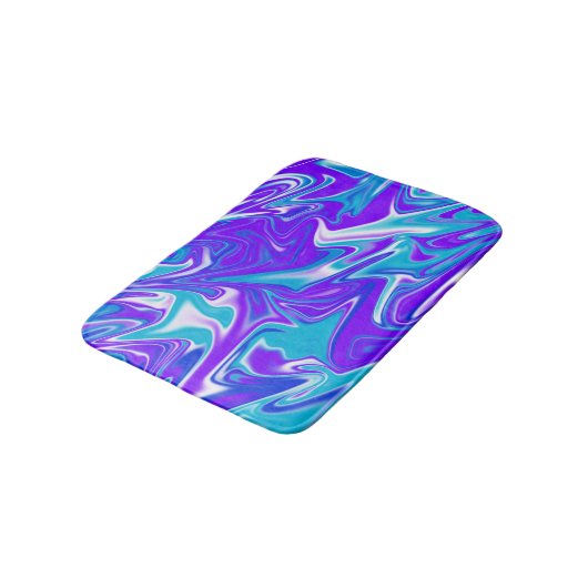 Celestial Waves: het blauw-witte en Paarse marmer Badmat (Gekanteld)
