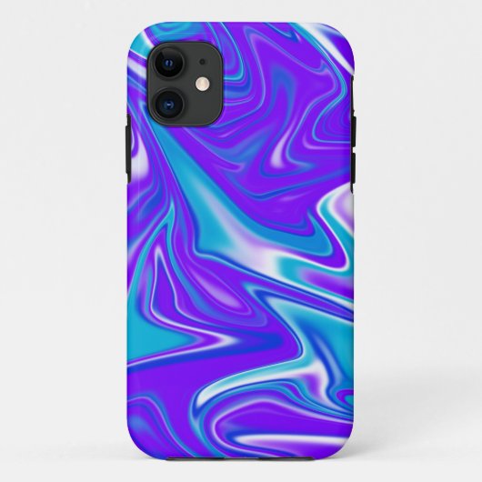 Celestial Waves: het blauw-witte en Paarse marmer Case-Mate iPhone Case (Achterkant)