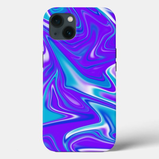 Celestial Waves: het blauw-witte en Paarse marmer Case-Mate iPhone Case (Achterkant)