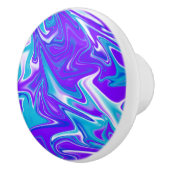 Celestial Waves: het blauw-witte en Paarse marmer Keramische Knop (Rechts)