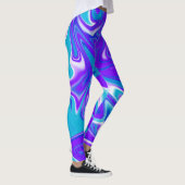 Celestial Waves: het blauw-witte en Paarse marmer Leggings (Rechts)
