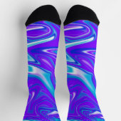 Celestial Waves: het blauw-witte en Paarse marmer Sokken (Top)