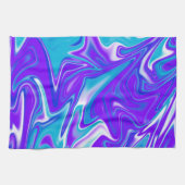 Celestial Waves: het blauw-witte en Paarse marmer Theedoek (Horizontaal)