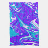 Celestial Waves: het blauw-witte en Paarse marmer Theedoek (Verticaal)