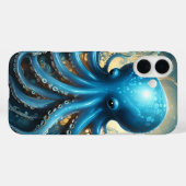 Celestial Waves: The Blue Octopus Fractal Art Case-Mate iPhone Case (Achterkant (horizontaal))