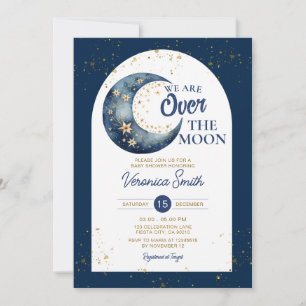Celestial We zijn over het Moon Navy baby shower Kaart