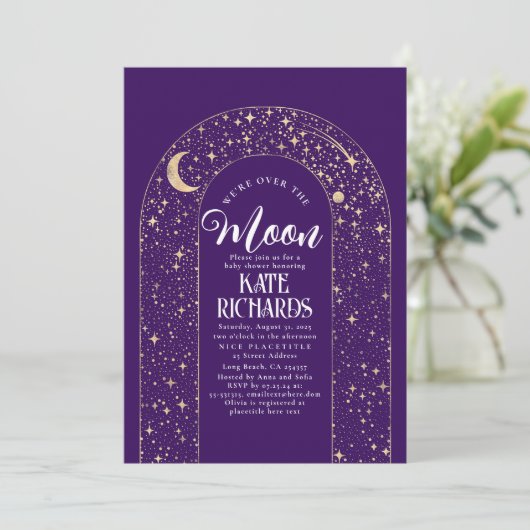 Celestial We zijn over het Moon Starry Baby shower Kaart (Staand voorkant)