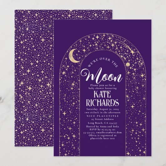 Celestial We zijn over het Moon Starry Baby shower Kaart (Voorkant / Achterkant)