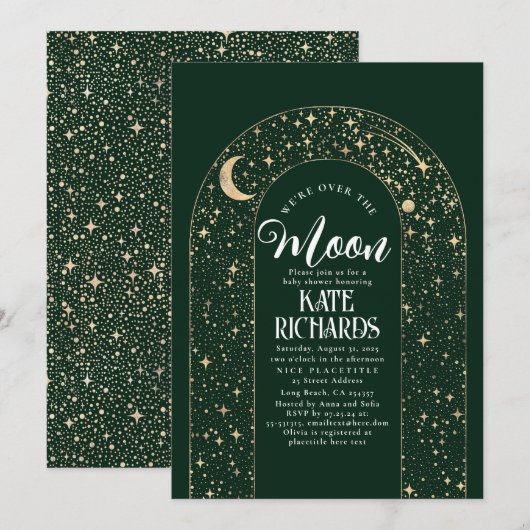 Celestial We zijn over het Moon Starry Baby shower Kaart (Voorkant / Achterkant)