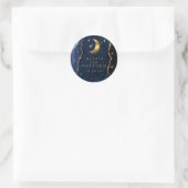 Celestial Wedding Blue and Gold Wedding  Ronde Sticker (Tas)