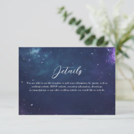Celestial Wedding Details Kaart met Monogram