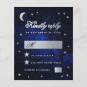Celestial Wedding Faux Silver Stars Budget RSVP (Voorkant)