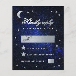 Celestial Wedding Faux Silver Stars Budget RSVP
