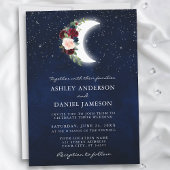 Celestial Wedding Floral Moon Stars Kaart
