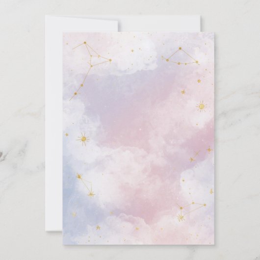 Celestial Wedding Invitation | Constellations Kaart (Achterkant)