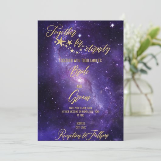 Celestial Wedding Invitation Kaart (Staand voorkant)