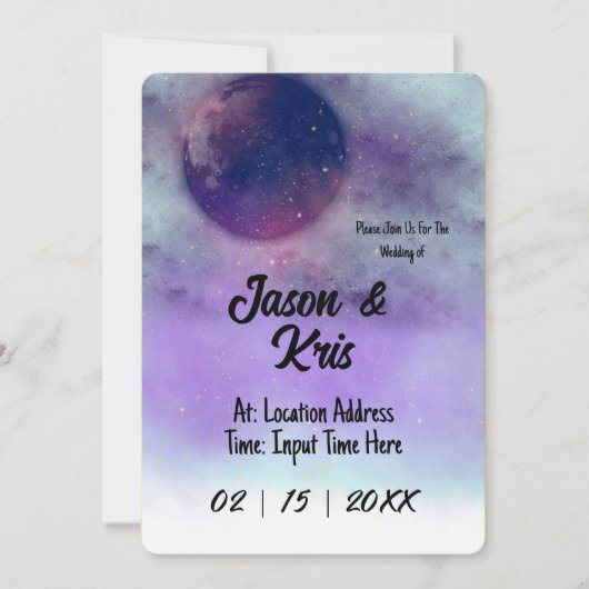 Celestial Wedding Invitation Moon Wedding Invite (Voorkant)