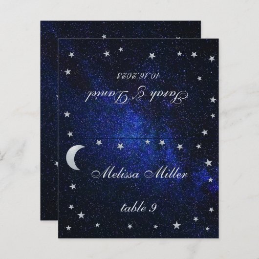 Celestial Wedding Place Card - Gedrukte gastnaam (Voorkant / Achterkant)