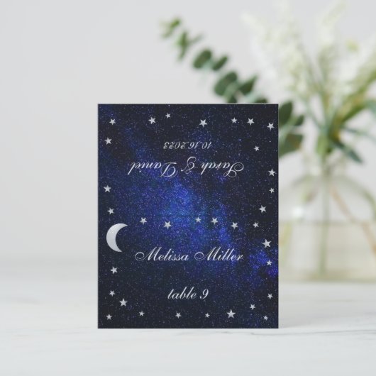 Celestial Wedding Place Card - Gedrukte gastnaam (Staand voorkant)