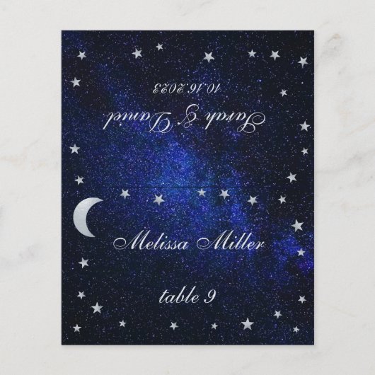 Celestial Wedding Place Card - Gedrukte gastnaam (Voorkant)