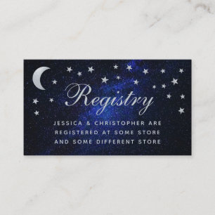 Celestial Wedding Registry Sterren Maan Kalligrafi Informatiekaartje