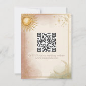 Celestial Wedding RSVP Card QR Code Pink Sage Gold (Achterkant)