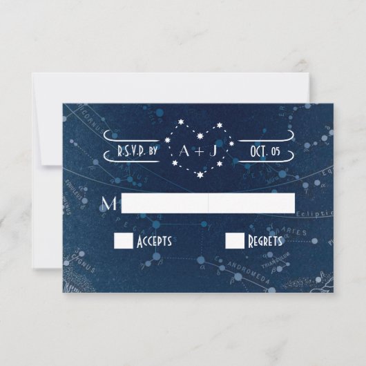 Celestial Wedding RSVP-kaart RSVP Kaartje (Voorkant)