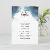 Celestial Wedding Seating Plan Card met gastnaam (Staand voorkant)