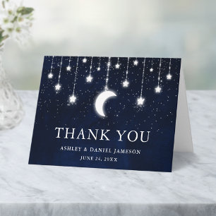 Celestial Wedding Sky Moon Stars Licht Nota Bedankkaart