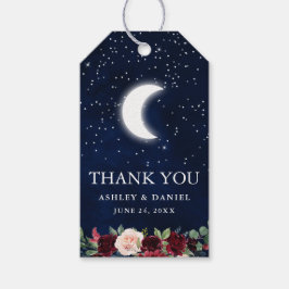 Celestial Wedding Sky Moon Sterren Bloemen Dank u Cadeaulabel