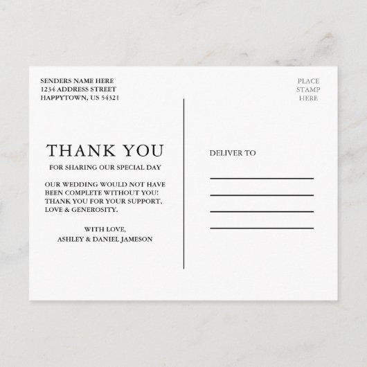 Celestial Wedding Sky Moon Sterren Dank u Briefkaart (Achterkant)