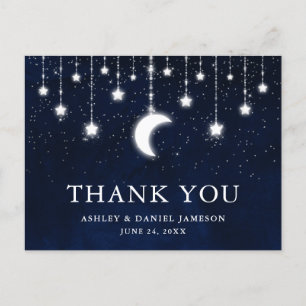 Celestial Wedding Sky Moon Sterren Lichten Dank u Briefkaart