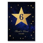 Celestial Wedding Star Faux Gold Foil Night Sky Ta Kaart (Achterkant)