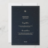 Celestial Wedding Starry Night Sky Elegant Wedding Kaart (Achterkant)
