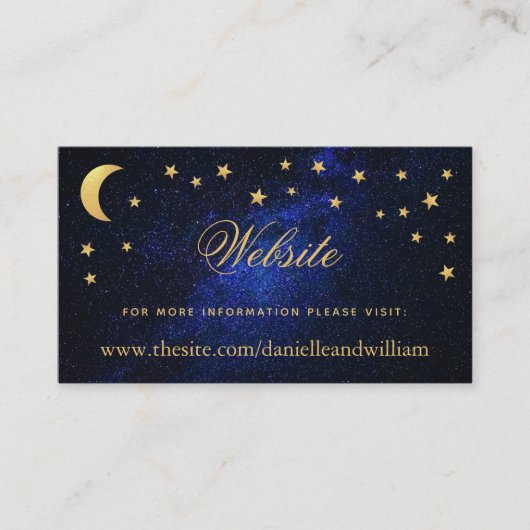 Celestial Wedding Website Gold Stars en Moon Kaart (Voorkant)