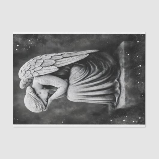 Celestial Weeping Angel Statue AD5 Decoupage Tissuepapier (Voorkant)