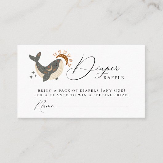 Celestial Whale Luier Raffle Behuizing Kaart Plaatskaartje (Voorkant)